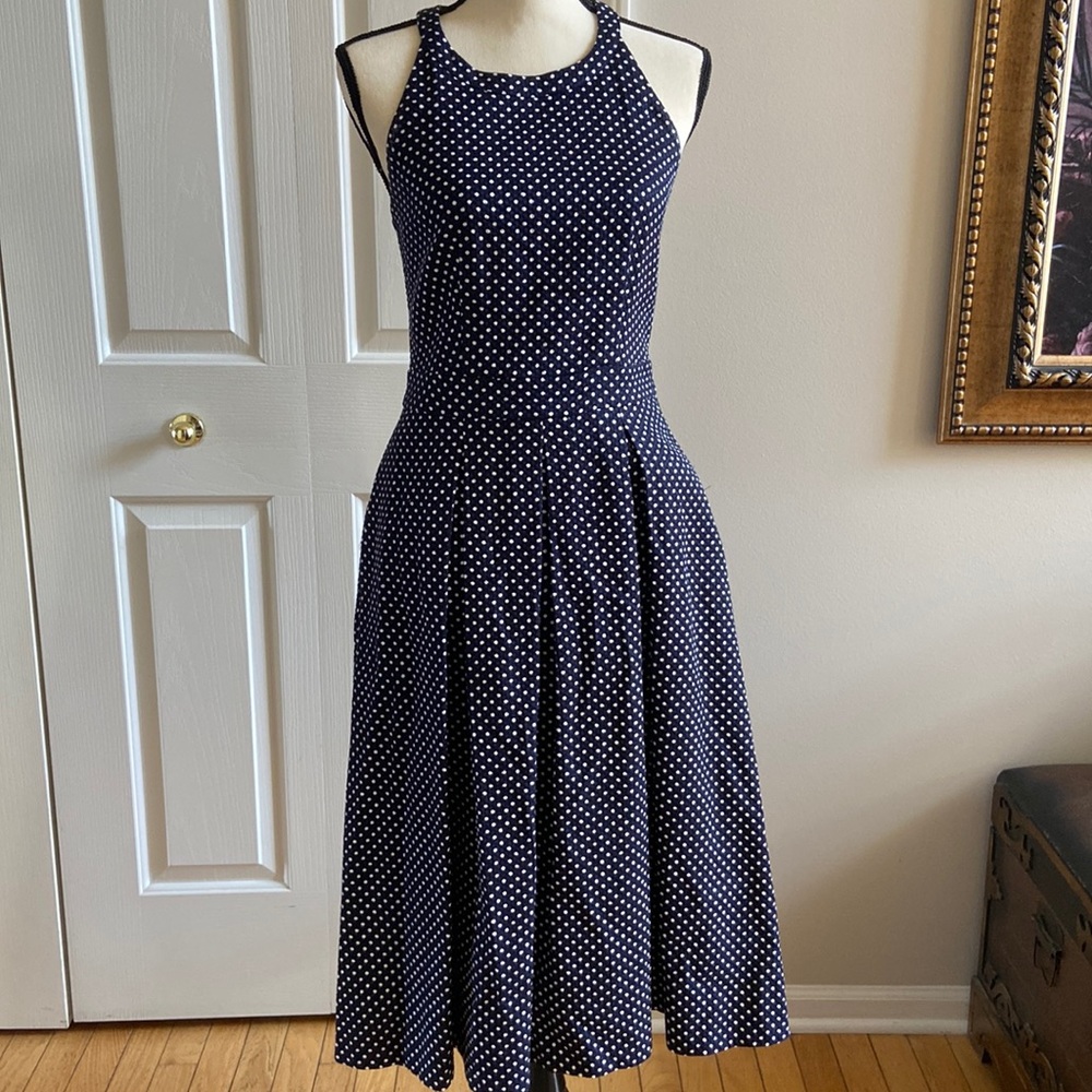 Polka Dot Halter Midi Dress